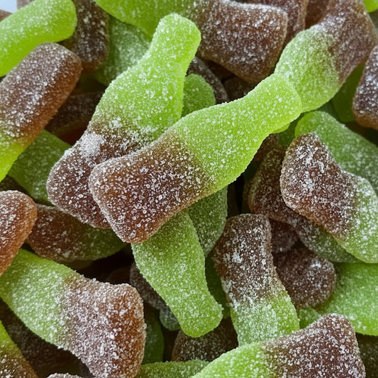 Bouteilles Cola Marron & Verte – Bonbons Gélifiés Halal – Damel – 100g
