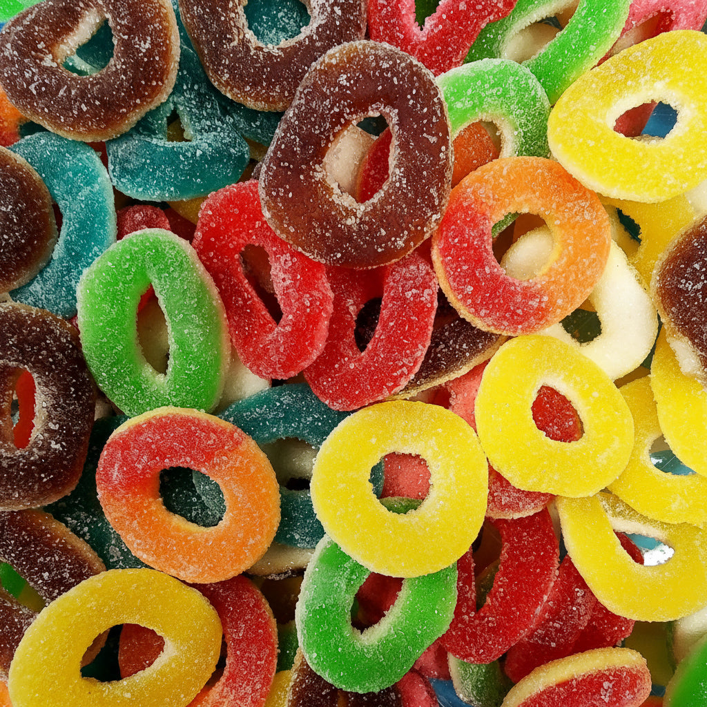 Mix Anneaux Fruités Halal – Bonbons Acidulés Assortis – Confiserie de Louise – 100g à 1kg
