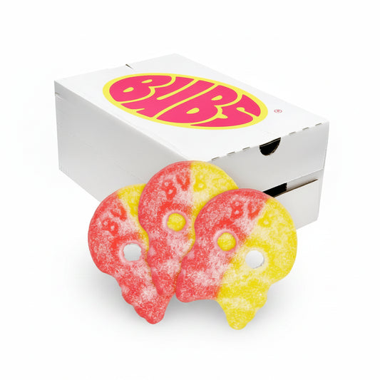 Bubs Crânes Framboise Citron – Bonbons Suédois Acidulés Sans Gélatine – 100g