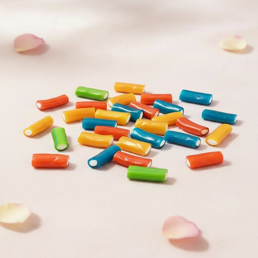 Mini Câbles Lisses Fruités – Bonbons Gélifiés Halal – Dulceplus – 100g