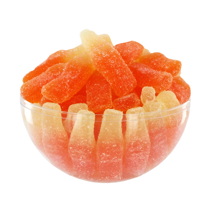 Bouteilles Acidulées Saveur Orange – Bonbons Gélifiés Halal – Dulceplus – 100g