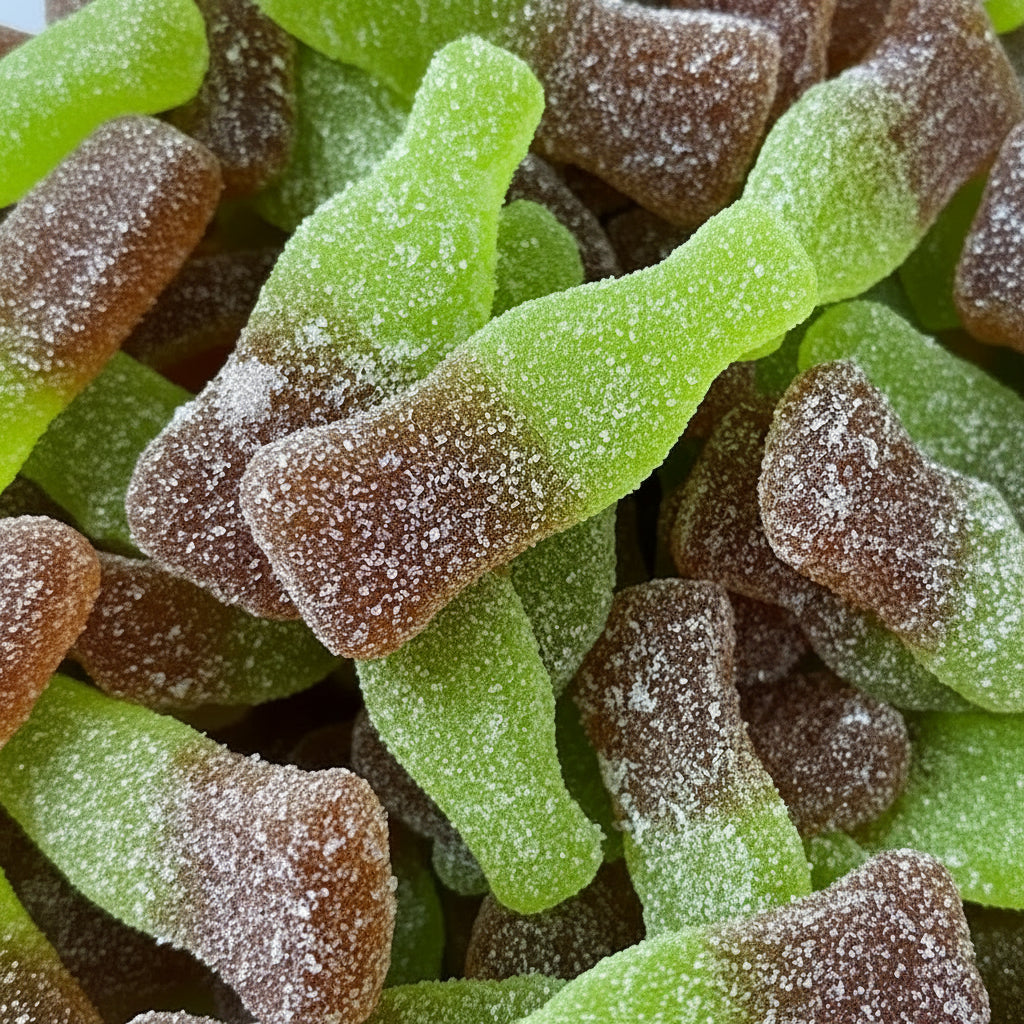 Bouteilles Cola Marron & Verte – Bonbons Gélifiés Halal – Damel – 100g