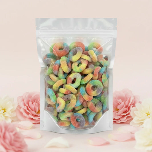 Anneaux Multicolore Acidulés Fruités – Bonbons Gélifiés Halal – Dulceplus – 100g