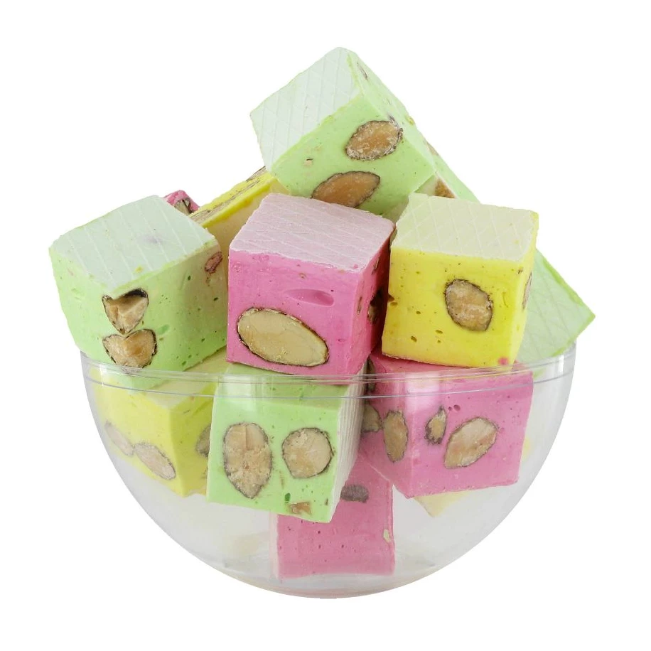 Nougats aux amandes cubes tendres assortis x5