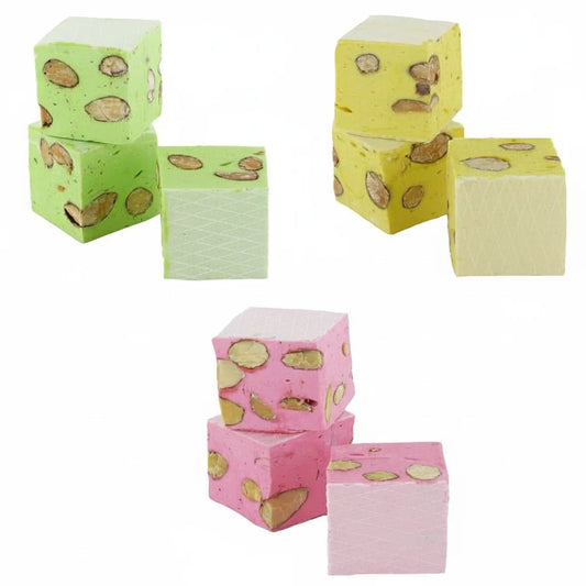 Nougats aux amandes cubes tendres assortis x5