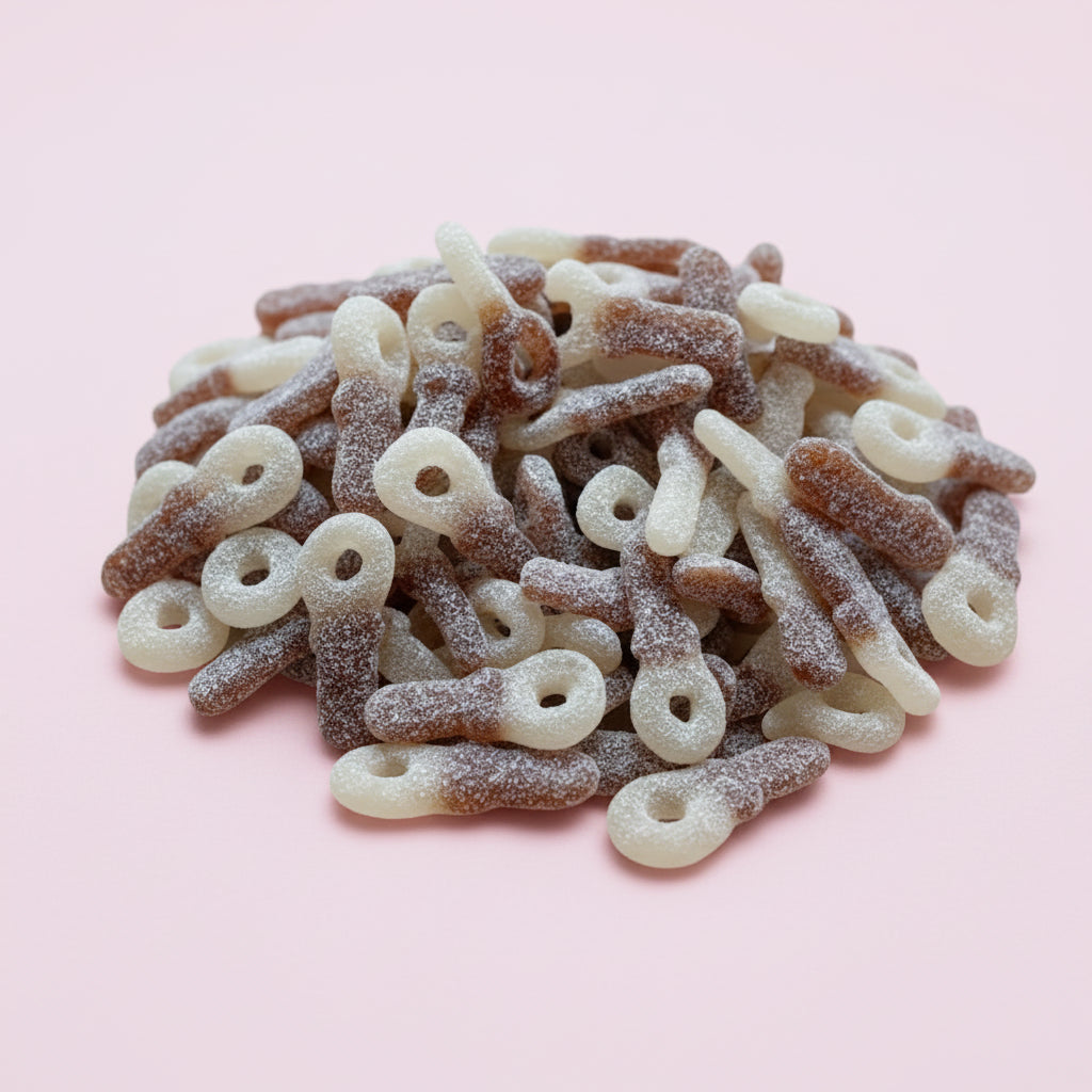 Tétines Acidulées Saveur Cola – Bonbons Gélifiés Halal – Frizia – 100g