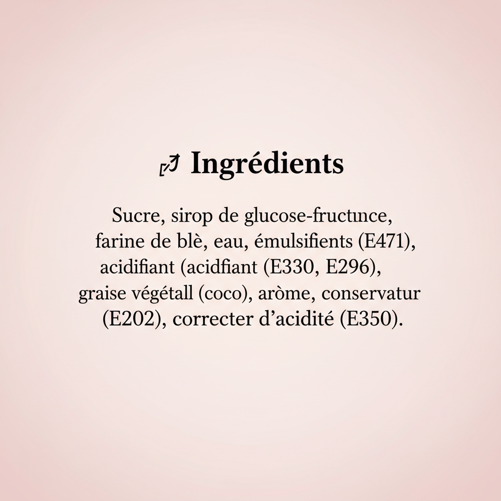 Briques Fraises - Ingrédients