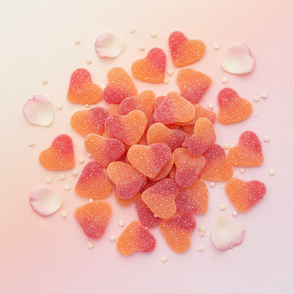 Cœurs Pêche Sucrés – Bonbons Gélifiés Halal – 100g