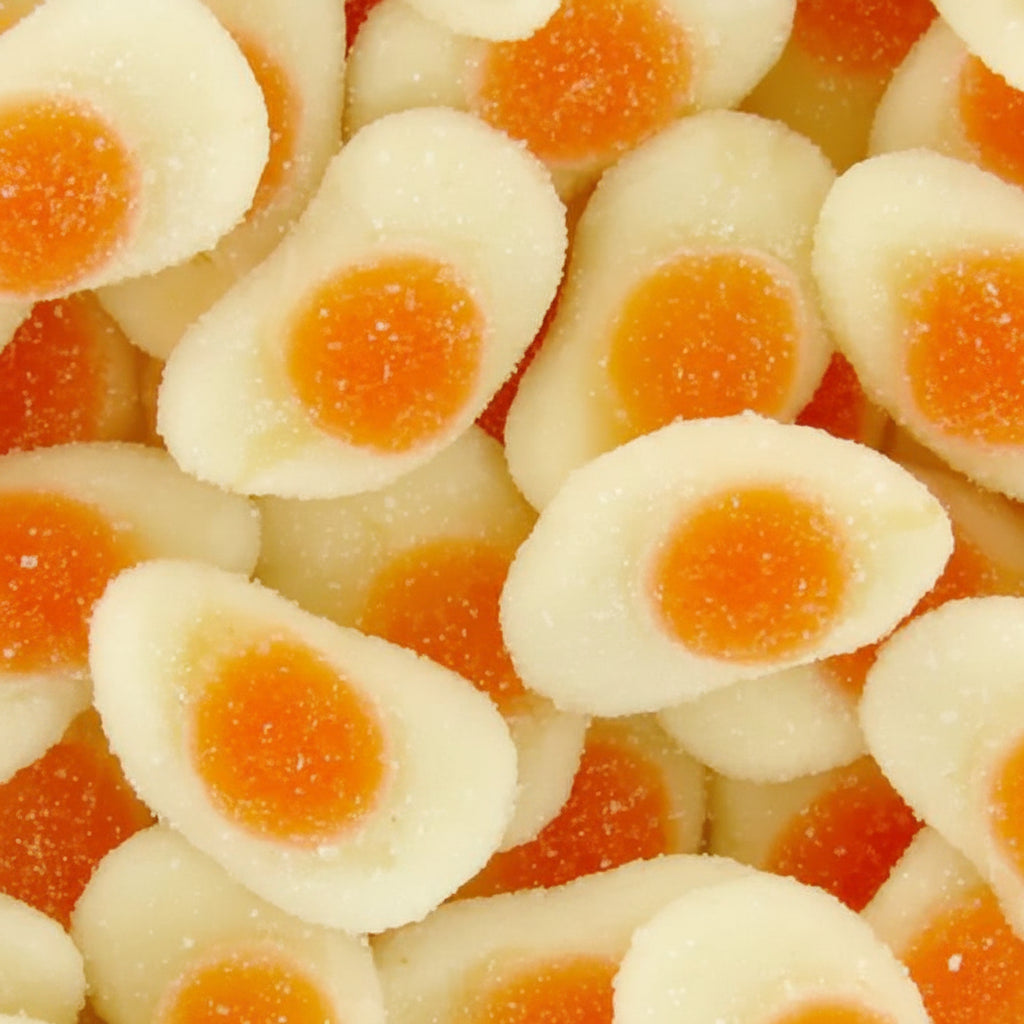 Œufs Frits Acidulés Saveur Caramel – Bonbons Gélifiés – 100g