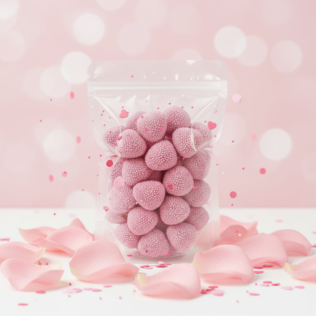 Mûres Perlées Saveur Fraise – Bonbons Gélifiés Halal – Dulceplus – 100g