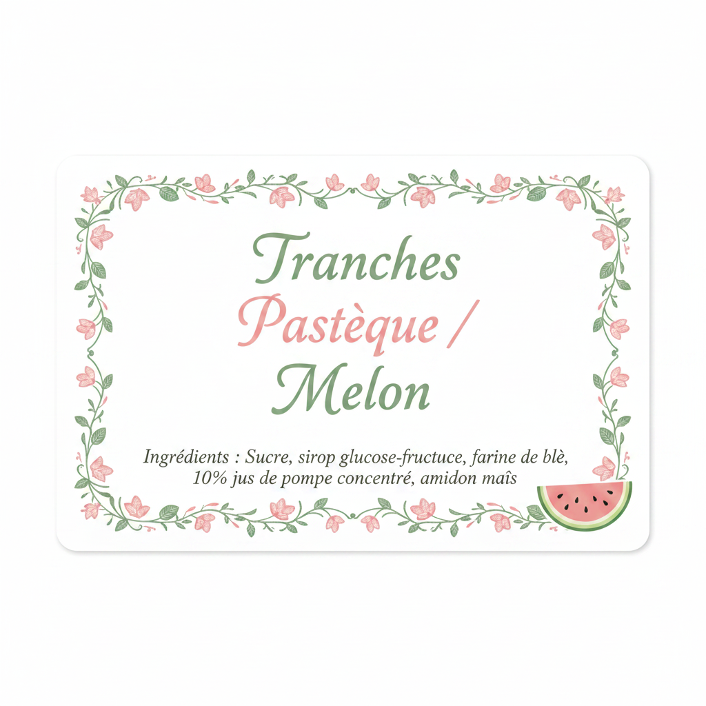 Étiquette Tranches Pastèque Melon